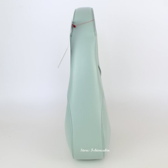 NEW STELLA MCCARTNEY Hobo Bag– Logo, Vegan Leather, Mint Green Shoulder Bag - Picture 12 of 16
